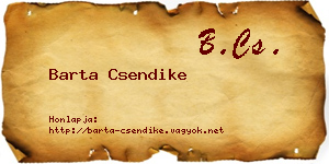 Barta Csendike névjegykártya